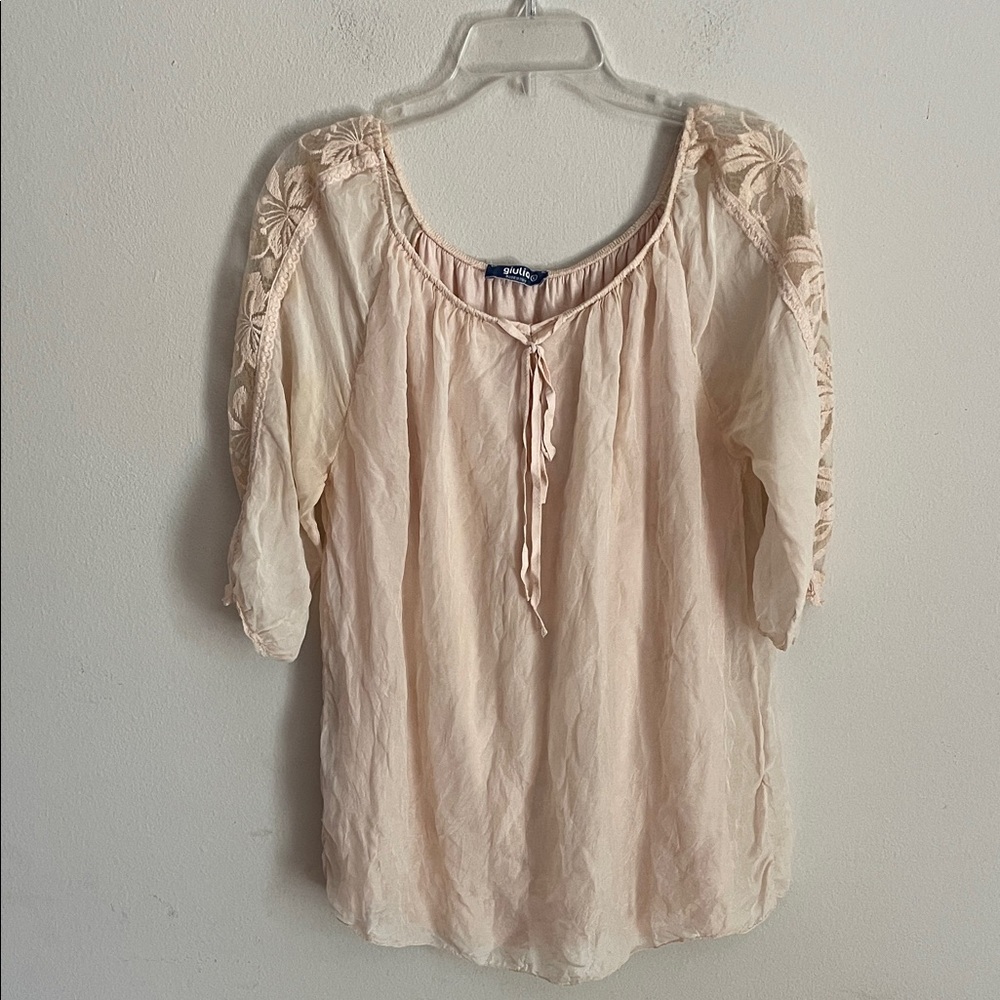 Italian Made Silk Blouse Blouse L